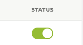 Interruptor de status ativado na interface.